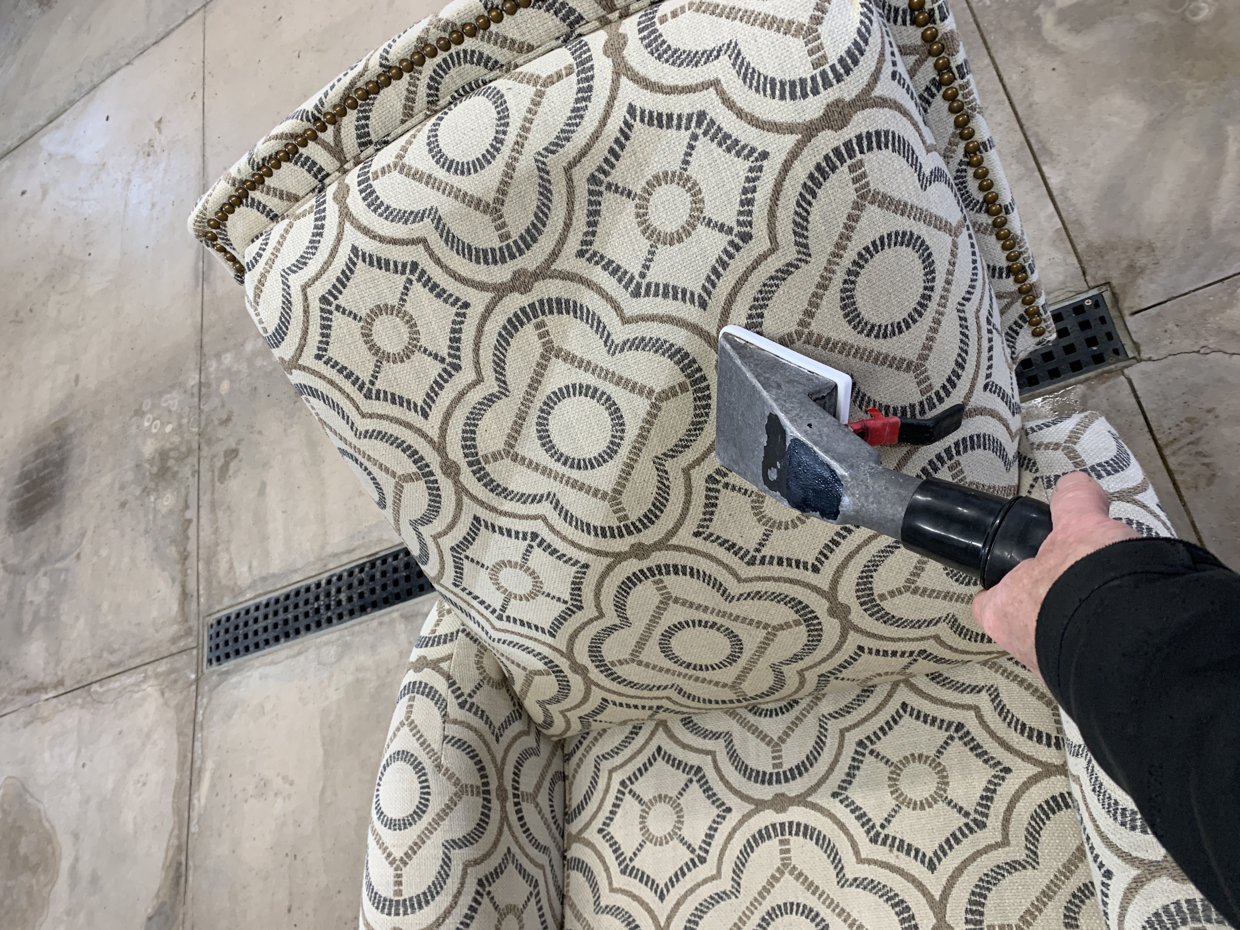Upholstery cleaning result